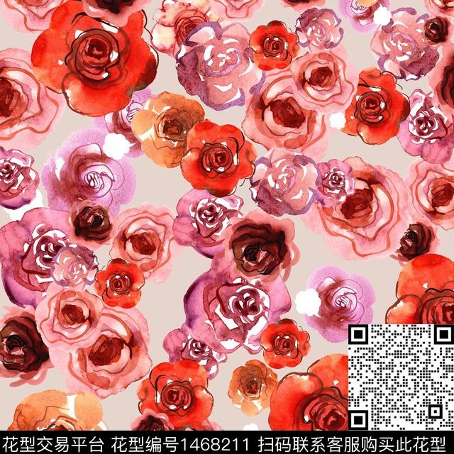 绿植树叶花卉小碎花数码印花花型下载（图片编号: 1468211） - 瓦栏（Walan）