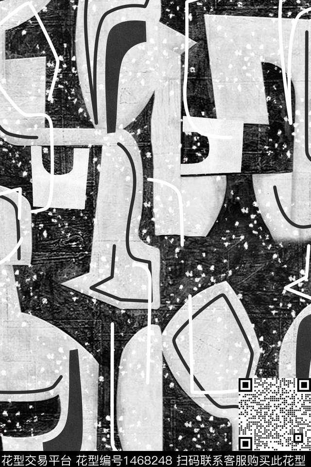 肌理几何抽象数码印花花型下载（图片编号: 1468248） - 瓦栏（Walan）