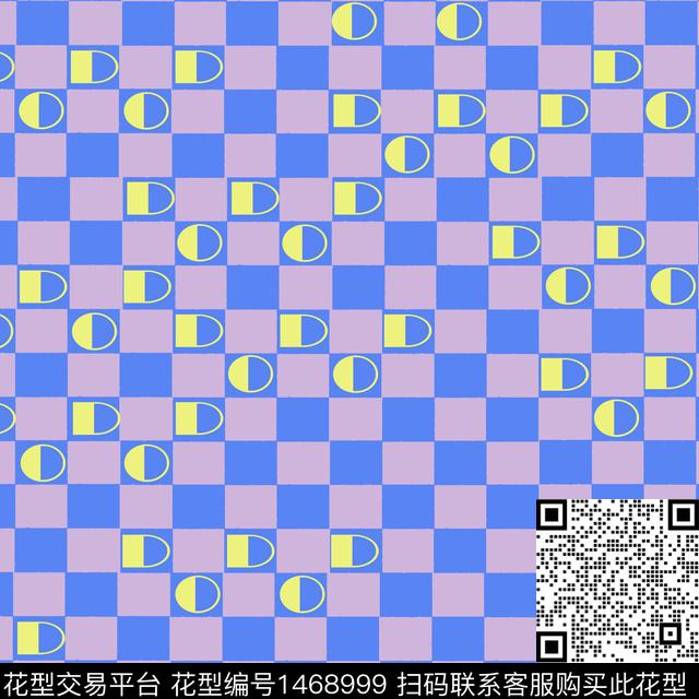 字母格子大牌风数码印花花型下载（图片编号: 1468999） - 瓦栏（Walan）