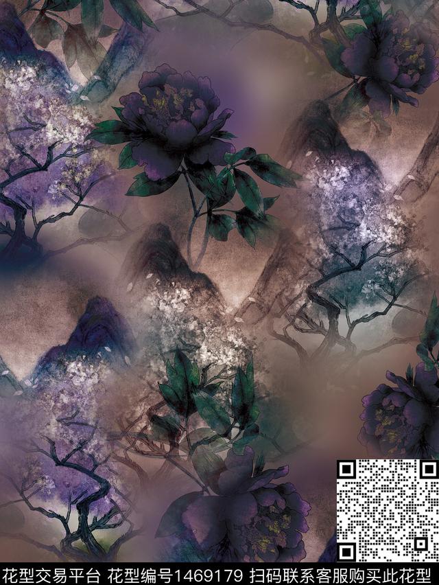 21-12-11-2.jpg - 1469179 - 花卉 旗袍 香云纱 - 数码印花花型 － 女装花型设计 － 瓦栏