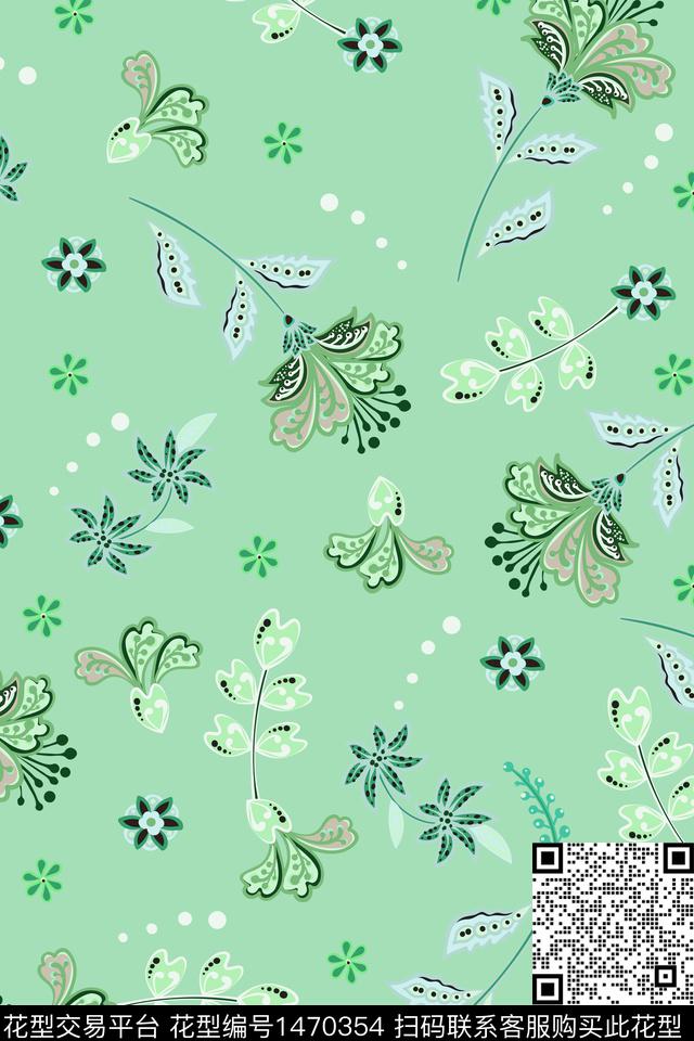 花卉古典花纹大牌风数码印花花型下载（图片编号: 1470354） - 瓦栏（Walan）