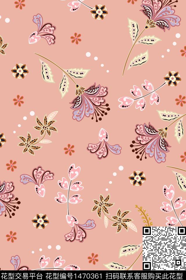 花卉数码印花花型下载（图片编号: 1470361） - 瓦栏（Walan）