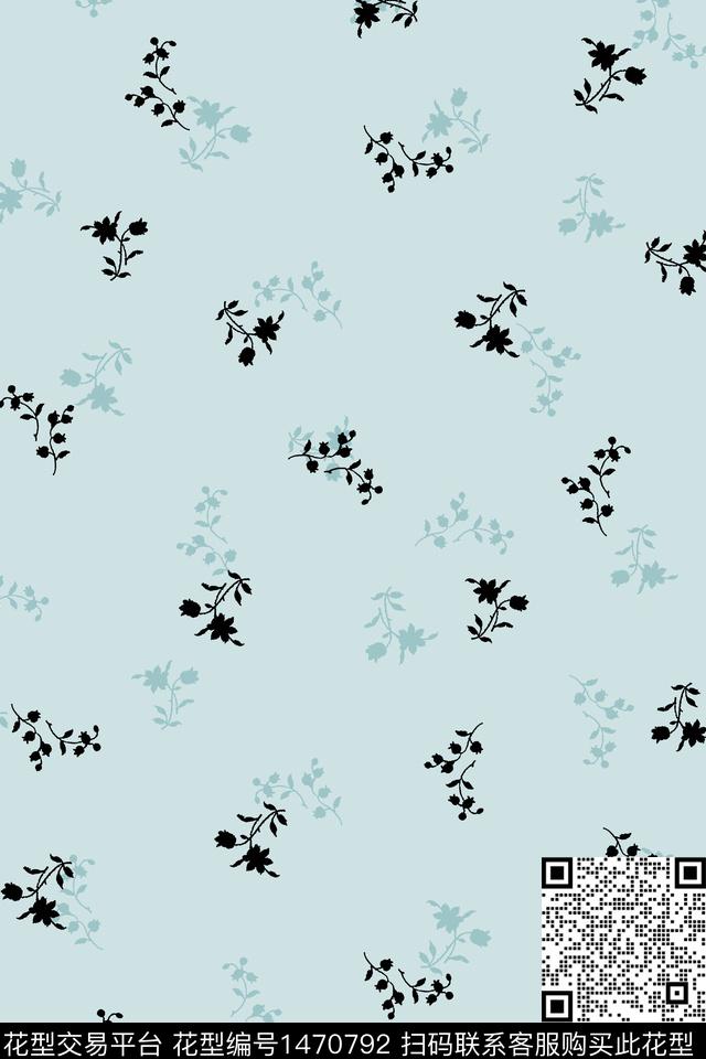 几何几何花卉小清新数码印花花型下载（图片编号: 1470792） - 瓦栏（Walan）