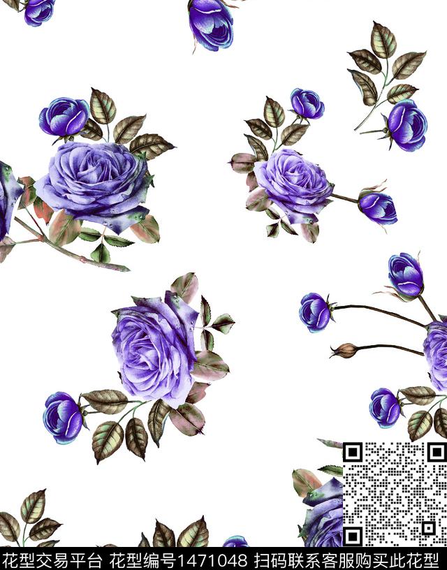 定位花数码花型扎染花型数码印花花型下载（图片编号: 1471048） - 瓦栏（Walan）