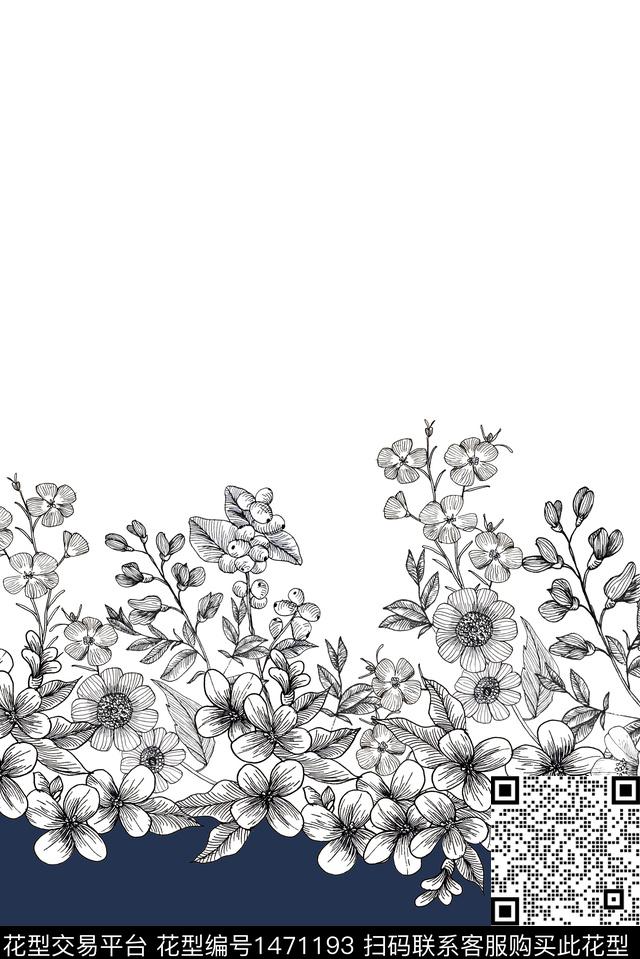 女装定位花花卉定位花传统印花花型下载（图片编号: 1471193） - 瓦栏（Walan）