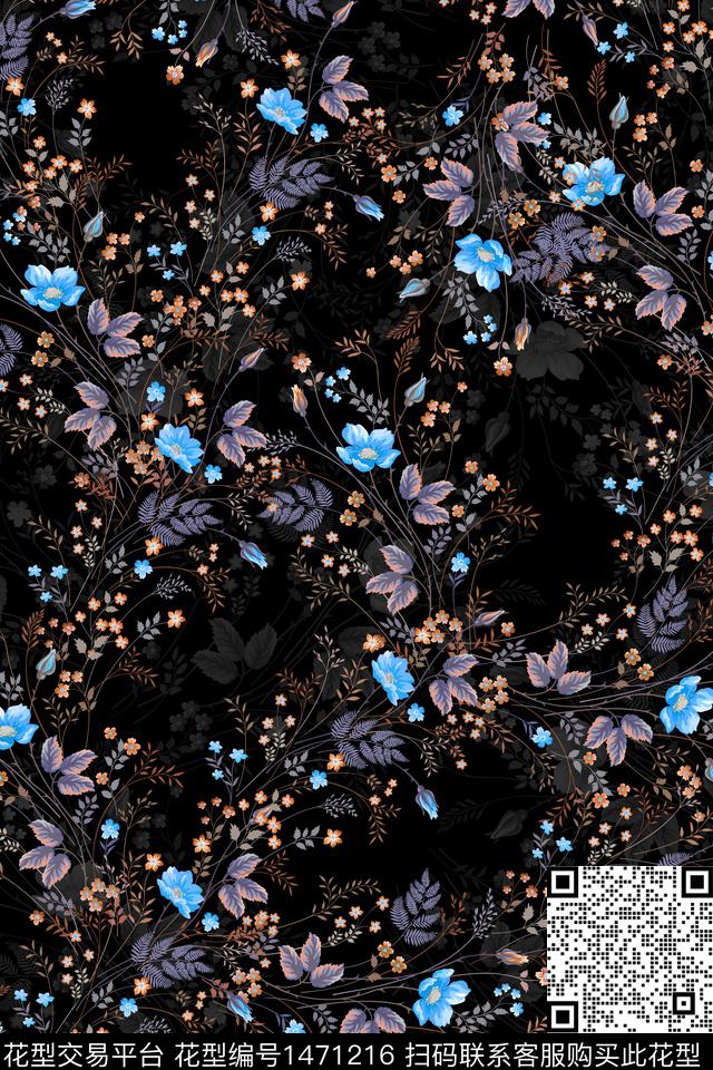 花卉20085-3.jpg - 1471216 - 扎染花型 花卉 大牌风 - 数码印花花型 － 女装花型设计 － 瓦栏