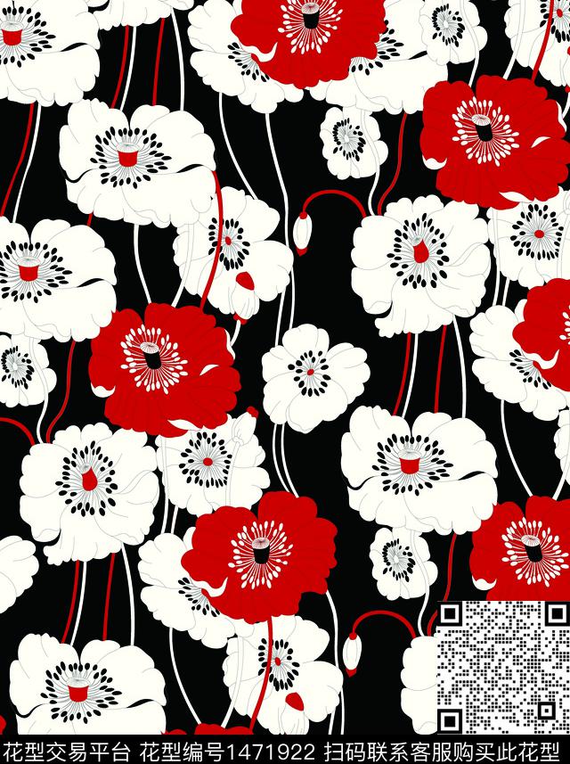 女装花卉裙数码印花花型下载（图片编号: 1471922） - 瓦栏（Walan）