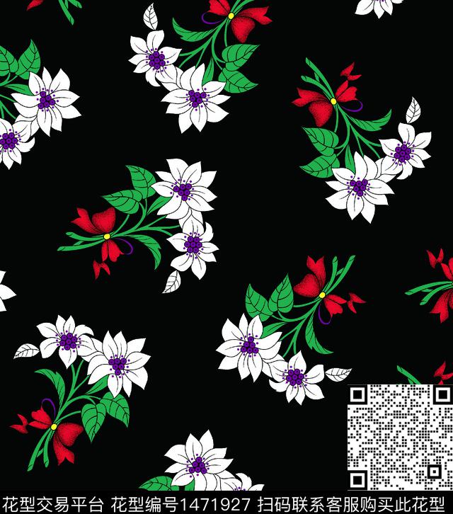 女装花卉裙数码印花花型下载（图片编号: 1471927） - 瓦栏（Walan）