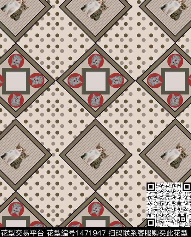 条纹花卉裙数码印花花型下载（图片编号: 1471947） - 瓦栏（Walan）