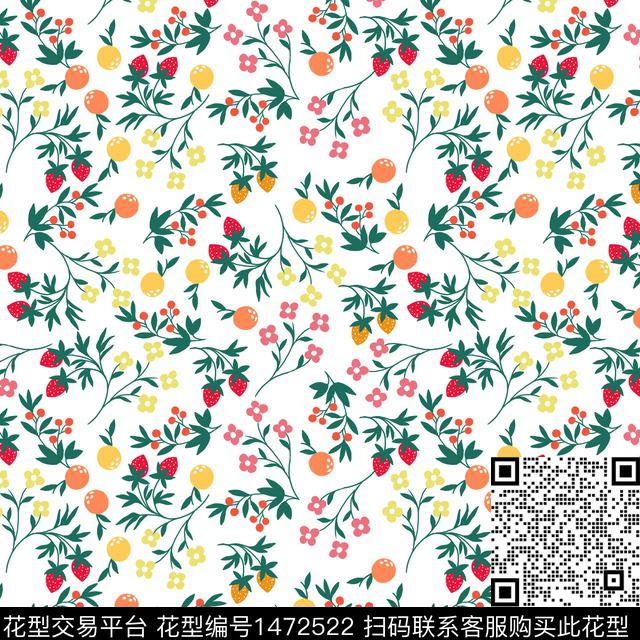 WC02015.jpg - 1472522 - 水彩 水果 年轻女性 - 传统印花花型 － 女装花型设计 － 瓦栏