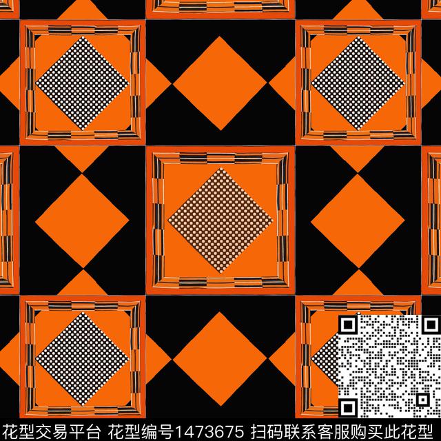 20220116-qpgw-2-00.jpg - 1473675 - 格子 几何 棋盘格纹 - 传统印花花型 － 女装花型设计 － 瓦栏