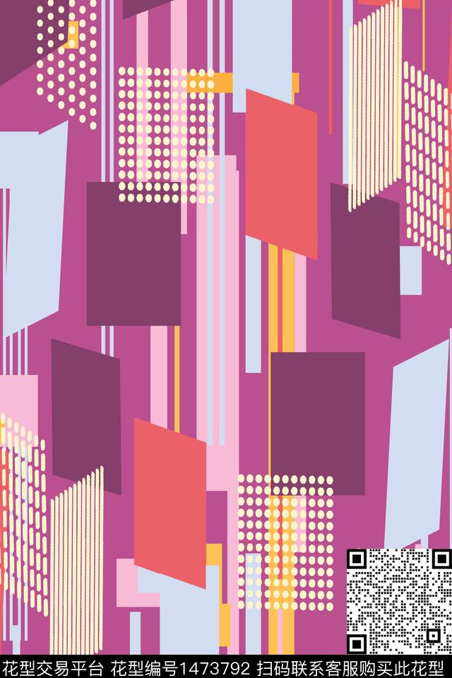 Orst_JRS0398.jpg - 1473792 - 撞色 颜色 几何 - 数码印花花型 － 女装花型设计 － 瓦栏