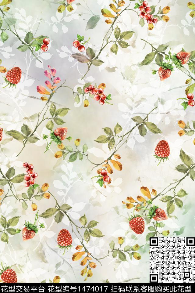 XZ2991.jpg - 1474017 - 水果 花卉 小清新 - 数码印花花型 － 女装花型设计 － 瓦栏