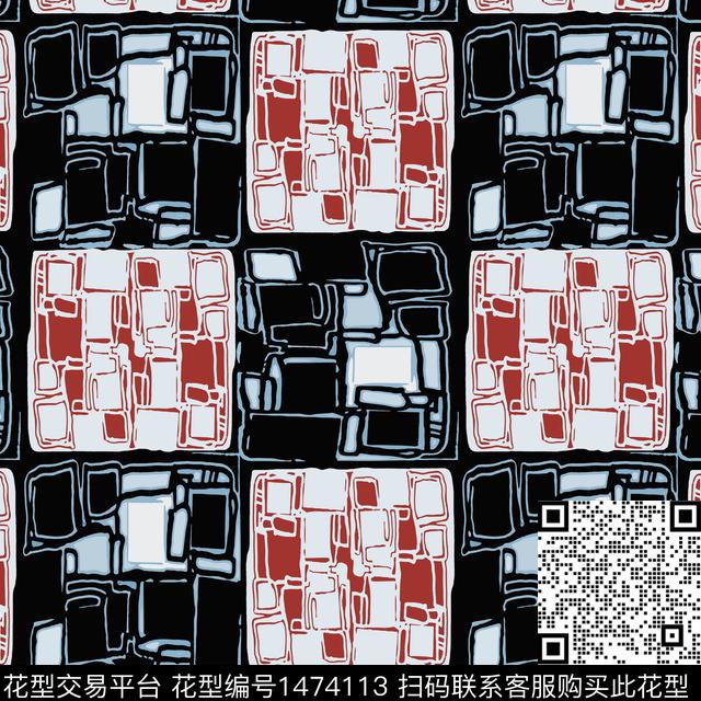20220120-qpgw-2-2.jpg - 1474113 - 格子 几何 棋盘格纹 - 传统印花花型 － 女装花型设计 － 瓦栏