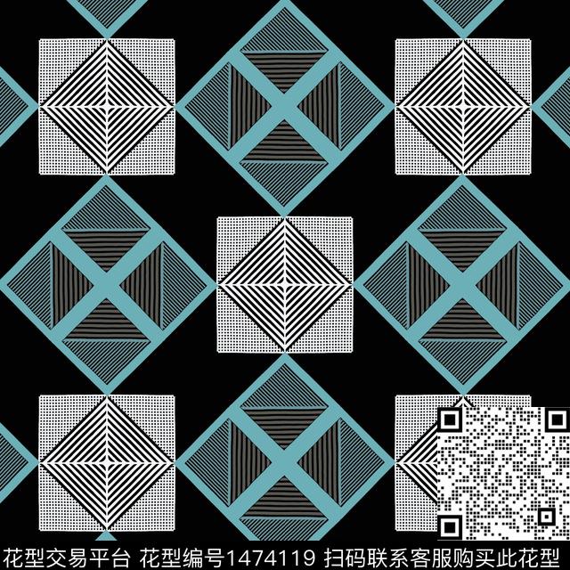 20220120-qpgw-3-3.jpg - 1474119 - 格子 几何 棋盘格纹 - 传统印花花型 － 女装花型设计 － 瓦栏