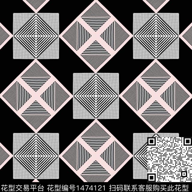 20220120-qpgw-3-5.jpg - 1474121 - 格子 几何 棋盘格纹 - 传统印花花型 － 女装花型设计 － 瓦栏