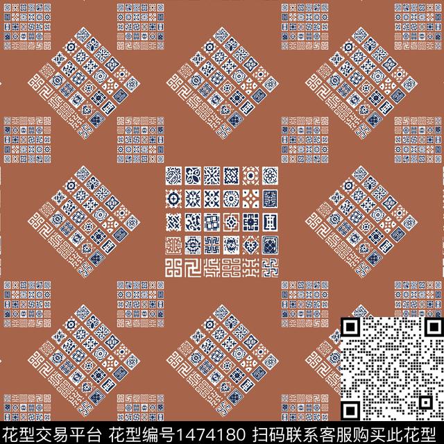 20220120-qpgw-5-3.jpg - 1474180 - 格子 几何 棋盘格纹 - 传统印花花型 － 女装花型设计 － 瓦栏