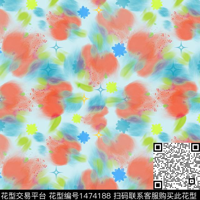 20220118-抽象-2-2.jpg - 1474188 - 抽象花卉 扎染花型 花卉 - 数码印花花型 － 女装花型设计 － 瓦栏