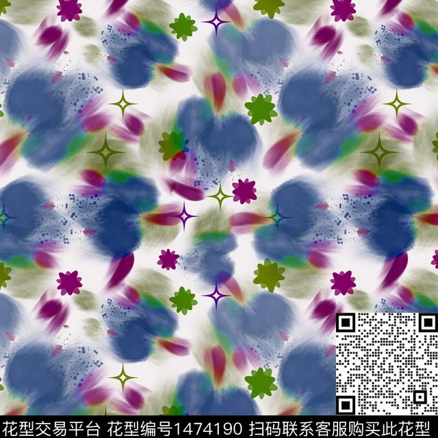 20220118-抽象-2-3.jpg - 1474190 - 抽象花卉 扎染花型 花卉 - 数码印花花型 － 女装花型设计 － 瓦栏