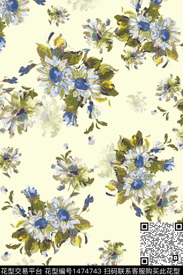花卉植物数码印花花型下载（图片编号: 1474743） - 瓦栏（Walan）