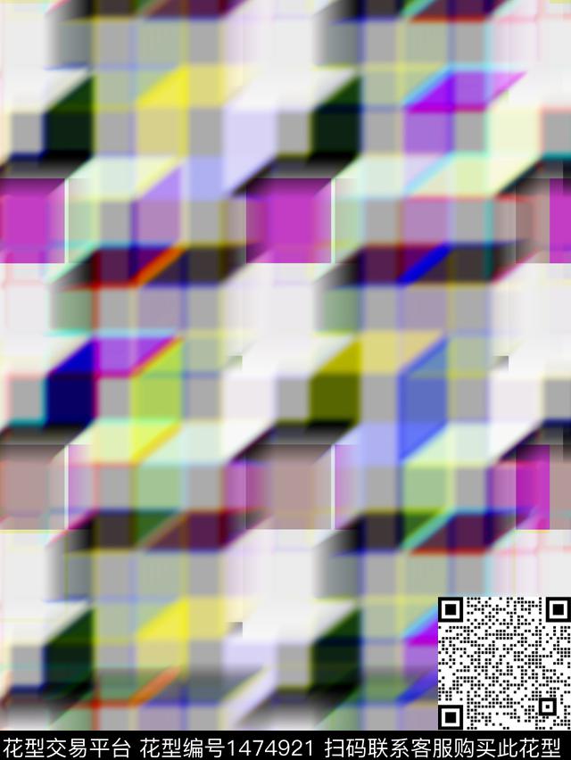几何肌理抽象数码印花花型下载（图片编号: 1474921） - 瓦栏（Walan）