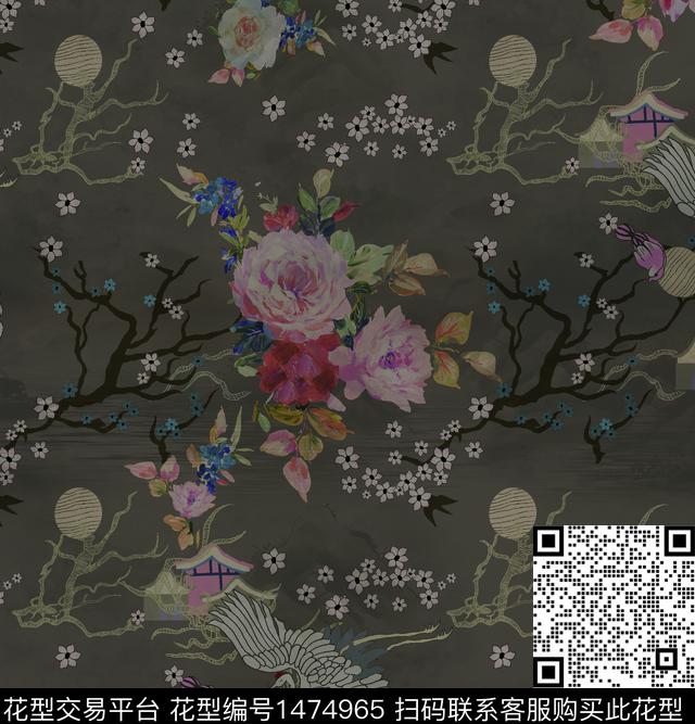 0108-b.jpg - 1474965 - 复古 民族风 花卉 - 数码印花花型 － 女装花型设计 － 瓦栏