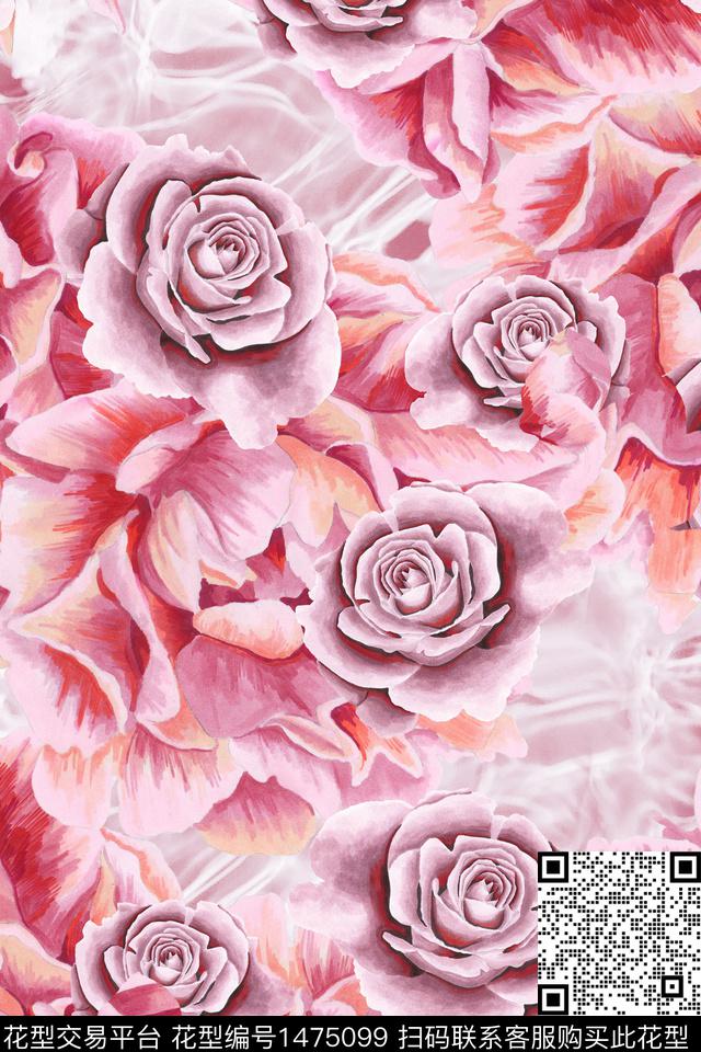 CM110.jpg - 1475099 - 手绘花卉 水彩花卉 底纹 - 数码印花花型 － 女装花型设计 － 瓦栏