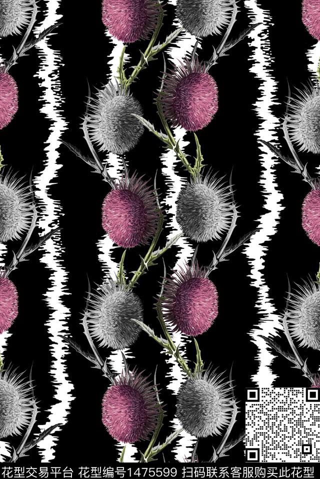 绿植树叶春夏花型大牌风数码印花花型下载（图片编号: 1475599） - 瓦栏（Walan）
