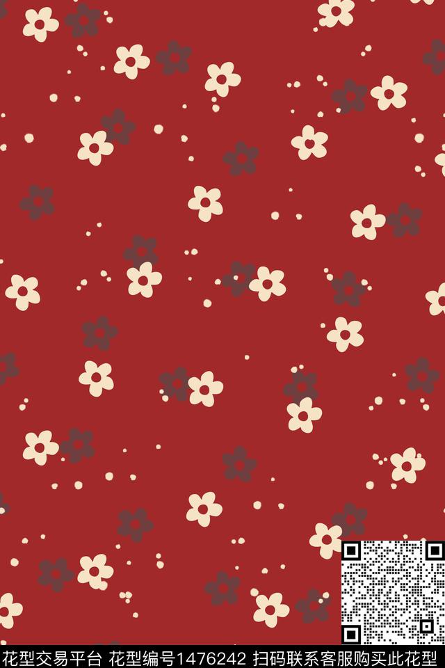 连衣裙简约花卉传统印花花型下载（图片编号: 1476242） - 瓦栏（Walan）
