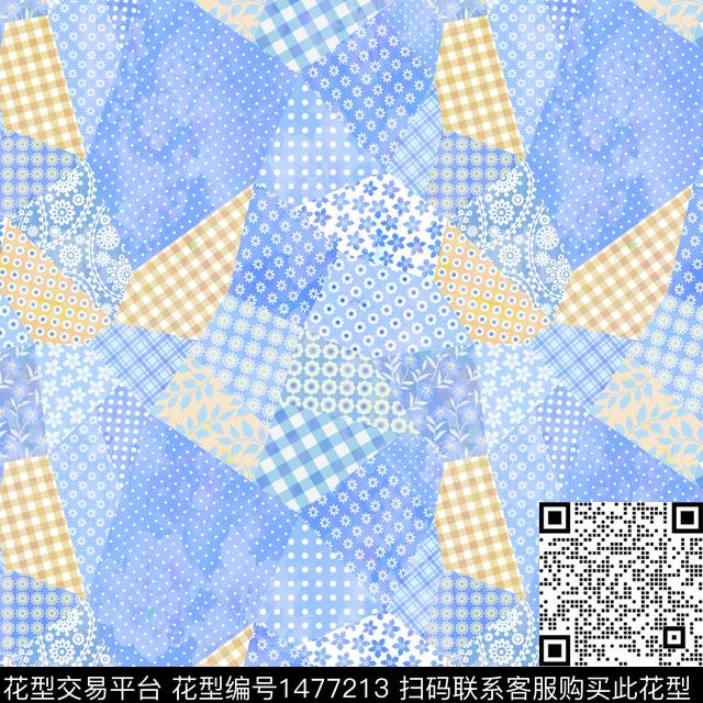 几何格子民族风数码印花花型下载（图片编号: 1477213） - 瓦栏（Walan）