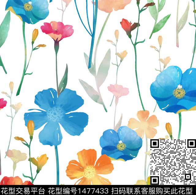 ZM10909.jpg - 1477433 - 花卉蝴蝶 花卉 春夏花型 - 数码印花花型 － 女装花型设计 － 瓦栏