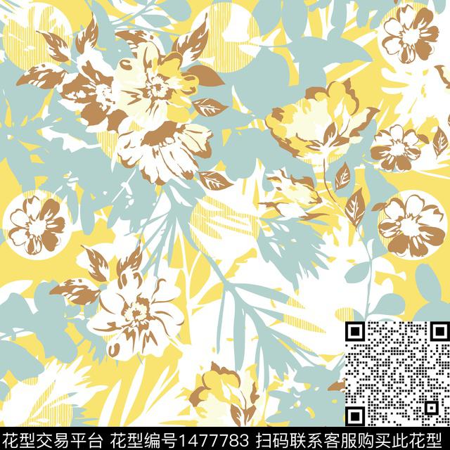 花卉花卉植物传统印花花型下载（图片编号: 1477783） - 瓦栏（Walan）
