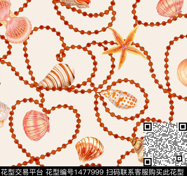 链条大牌风海洋传统印花花型下载（图片编号: 1477999） - 瓦栏（Walan）