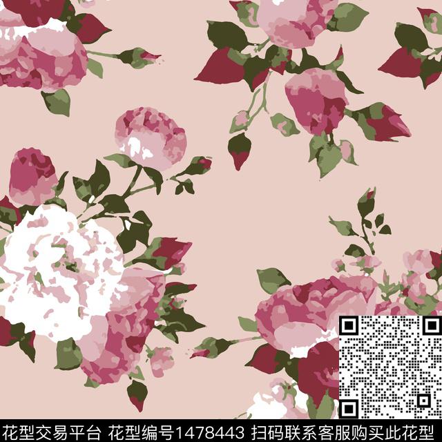 1 (19).jpg - 1478443 - 几何花卉 时尚 花卉 - 传统印花花型 － 床品花型设计 － 瓦栏
