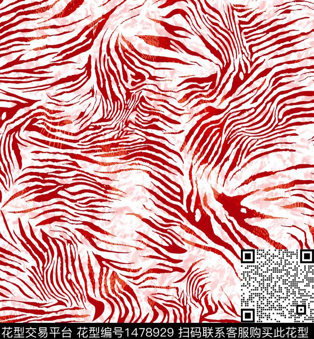 连衣裙斑马纹简约数码印花花型下载（图片编号: 1478929） - 瓦栏（Walan）
