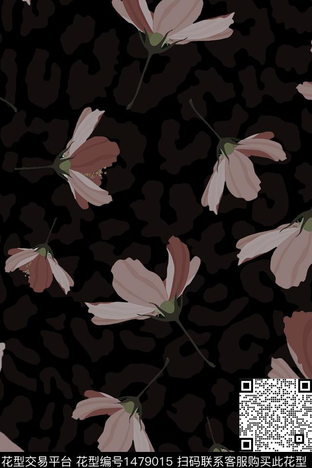 动物花卉绿植树叶抽象花卉数码印花花型下载（图片编号: 1479015） - 瓦栏（Walan）
