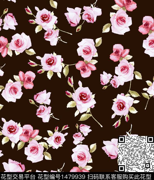 hl00416.jpg - 1479939 - 数码花型 民族风 花卉 - 传统印花花型 － 女装花型设计 － 瓦栏