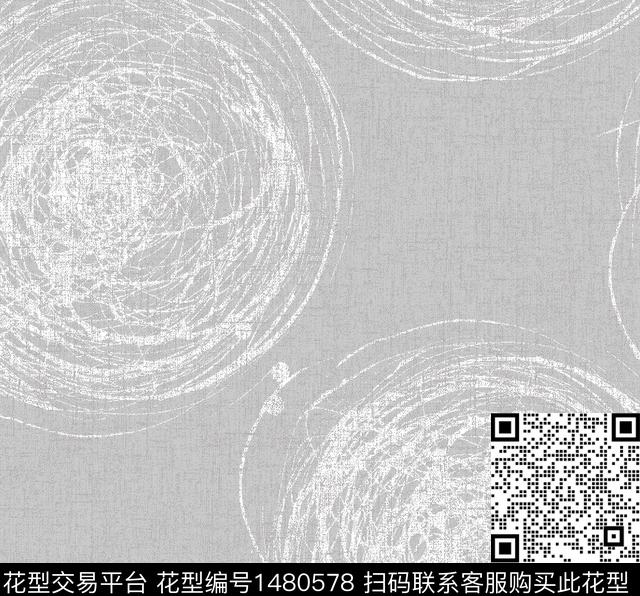 灰色花线条画墙纸传统印花花型下载（图片编号: 1480578） - 瓦栏（Walan）