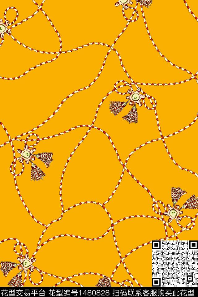 连衣裙西式链条数码印花花型下载（图片编号: 1480828） - 瓦栏（Walan）