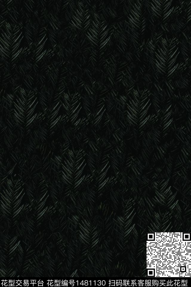 大牌风植物暗色数码印花花型下载（图片编号: 1481130） - 瓦栏（Walan）