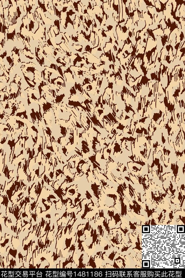 几何肌理抽象花卉传统印花花型下载（图片编号: 1481186） - 瓦栏（Walan）
