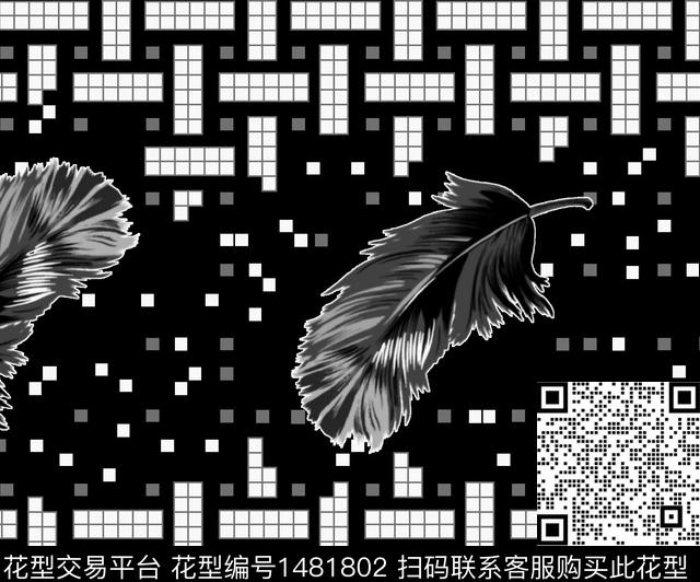 羽毛-ok.jpg - 1481802 - 羽毛 古典花纹 BURBERRY - 传统印花花型 － 男装花型设计 － 瓦栏