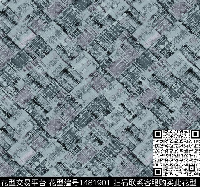 NFD20264(418EA401)-BLACK.jpg - 1481901 - 水彩 窗帘 肌理 - 传统印花花型 － 沙发布花型设计 － 瓦栏