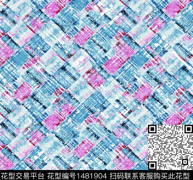 NFD20264-BINDIGO.jpg - 1481904 - 水彩 窗帘 肌理 - 传统印花花型 － 沙发布花型设计 － 瓦栏