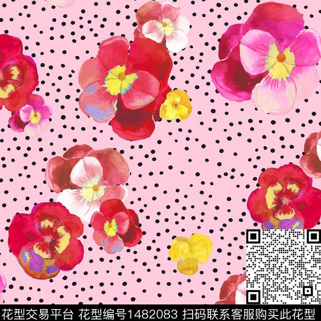 B0288.jpg - 1482083 - 格子 时尚 花卉 - 数码印花花型 － 女装花型设计 － 瓦栏