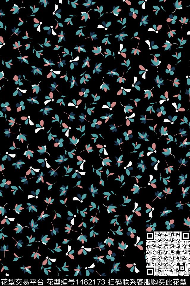 花卉植物小碎花传统印花花型下载（图片编号: 1482173） - 瓦栏（Walan）