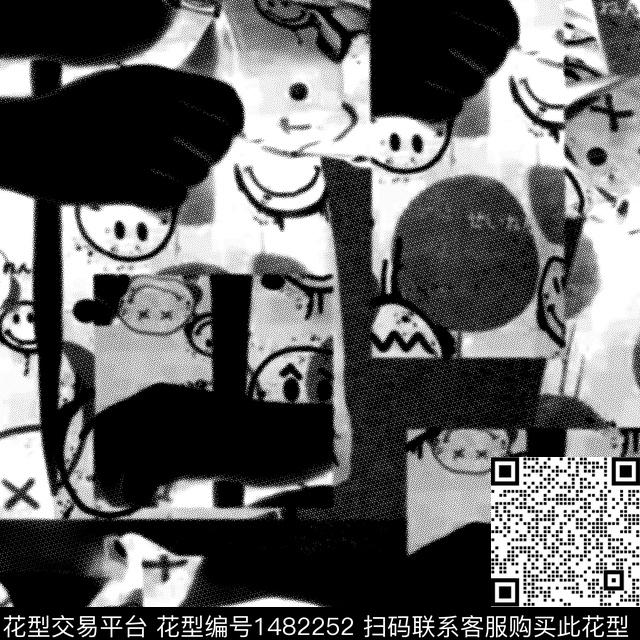 趋势花型纸印花笑脸传统印花花型下载（图片编号: 1482252） - 瓦栏（Walan）