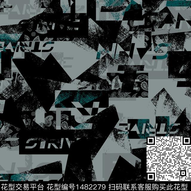 几何趋势花型纸印花传统印花花型下载（图片编号: 1482279） - 瓦栏（Walan）
