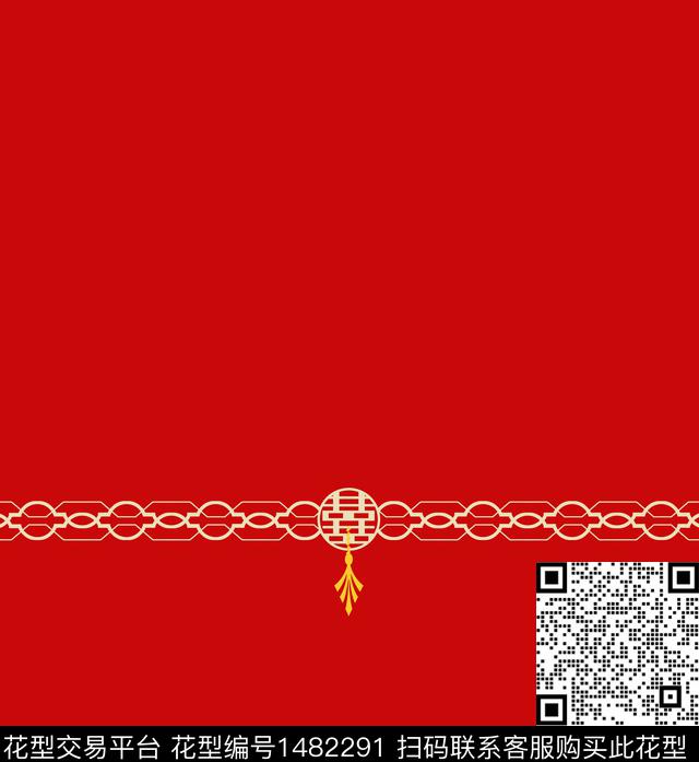 婚庆被套.jpg - 1482291 - 几何 民族风 大牌风 - 数码印花花型 － 床品花型设计 － 瓦栏