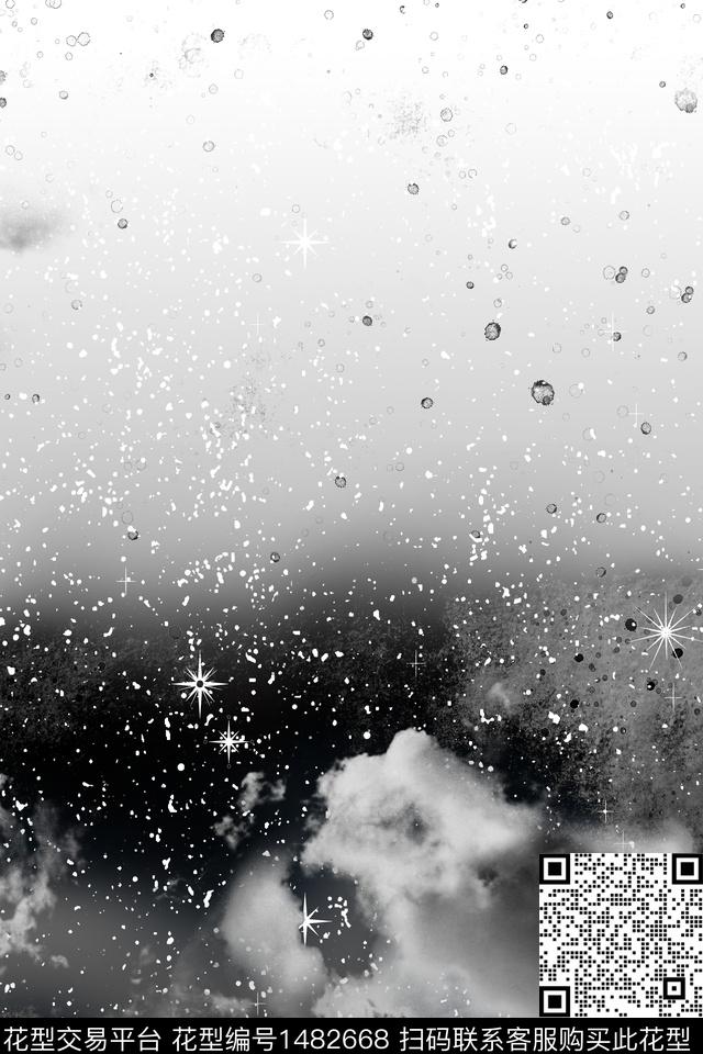 定位花星空男装数码印花花型下载（图片编号: 1482668） - 瓦栏（Walan）